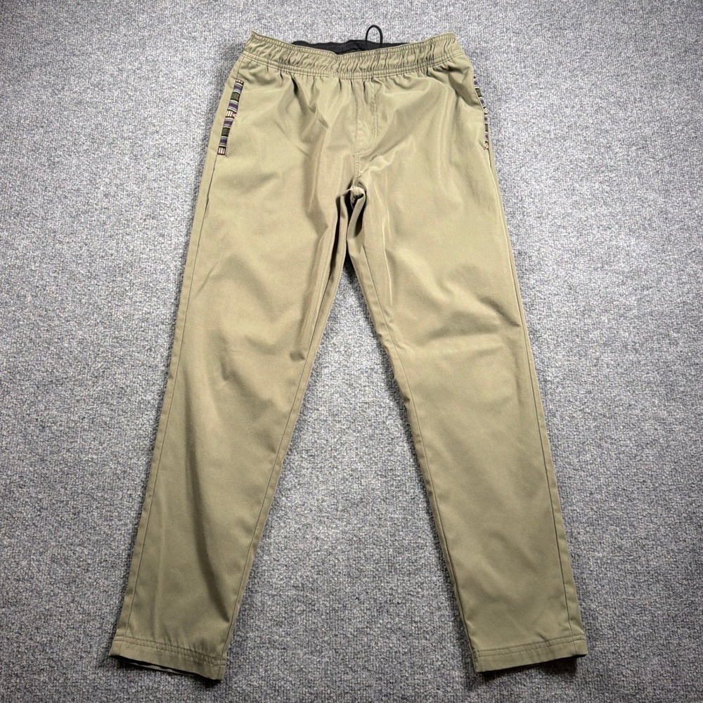 Wowie Sapien Jogger Pants Mens Aztec Medium Green Woven Trim Elastic Waist